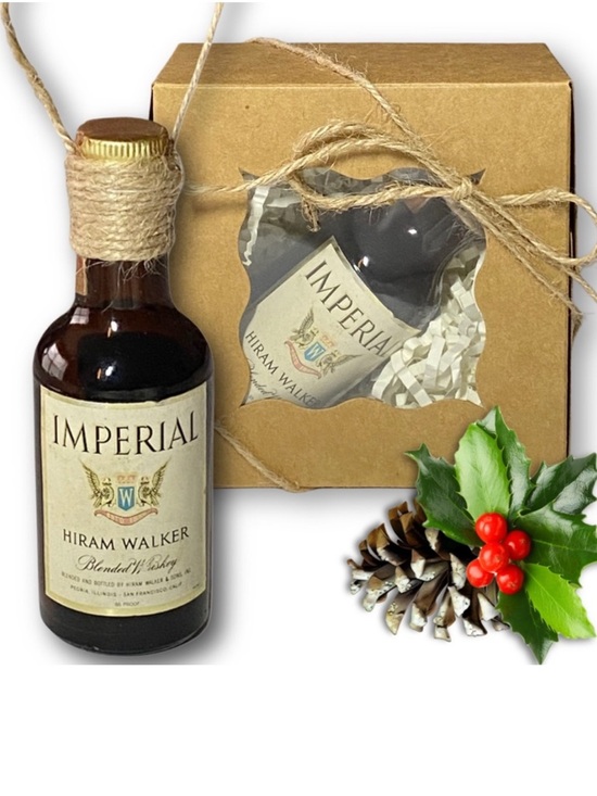 Handmade Other - Imperial Blended Whiskey Hiram Walker Artisan Vintage Glass Bottle Ornament
